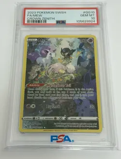 Pokemon PSA 10 Mew GG10/GG70 Crown Zenith Galarian Gallery - Image 1