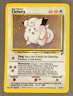 EX/LP - Clefairy - 6/130 - Holo - Base Set 2 - Pokemon Card - Image 1