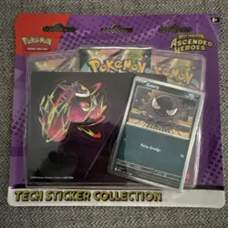 Pokemon Ascended Heroes Tech Sticker Collection With 3 Booster Packs mega Gengar - Image 1