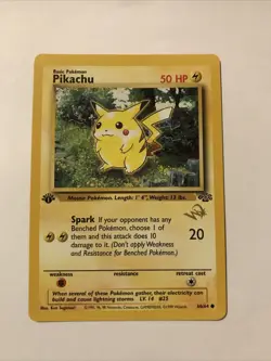 Pokemon Pikachu Gold W Stamp 1st Edition Jungle Promo Card - Image 1