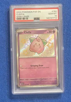 2024 POKEMON PAF EN-PALDEAN FATES SHINY RARE #150 CLEFFA PSA 10 - Image 1