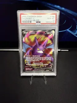 PSA 10 GEM MT Crobat V #182 Darkness Ablaze Pokemon TCG 2020 - Image 1