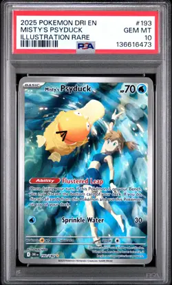 2025 POKEMON DRI EN-DESTINED RIVALS ILLUSTRATION RARE MISTY'S PSYDUCK PSA 10 - Image 1