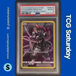 2019 POKEMON SM BLACK STAR PROMOS #SM228 ARMORED MEWTWO PSA 8 - Image 1
