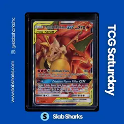 2019 POKEMON SM COSMIC ECLIPSE #22/236 CHARIZARD & BRAIXEN GX TAG TEAM - Image 1