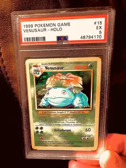 1999 POKEMON #15 VENUSAUR HOLO PSA 5 Base Unlimited - Image 1
