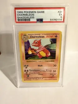 1999 Pokemon Game Shadowless #24 Charmeleon PSA 5 Rare Misprint - Image 1
