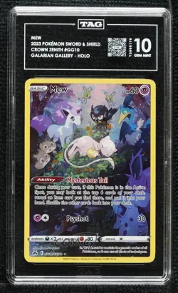 Full Art - Mew Pokemon Sword & Shield Crown Zenith Galarian Gallery TAG 10 - Image 1
