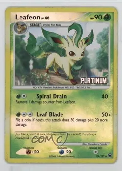 Leafeon Reverse Foil Pokemon Diamond & Pearl Majestic Dawn #24 2008 - Image 1