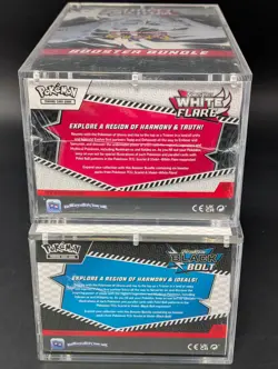 2x Pokemon Black Bolt White Flare Sealed Booster Bundle Display Case W/Acrylic - Image 3
