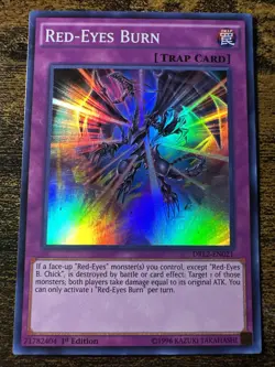 Yu-Gi-Oh Red-Eyes Burn Super Rare LP 1st Edition DRL2-EN021 - Image 1