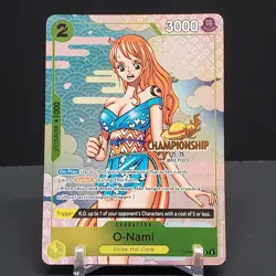 One Piece TCG O-Nami Nami OP06-101 25-26 Championship Promo Stamped 2025 Gold NM - Image 2