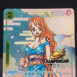 One Piece TCG O-Nami Nami OP06-101 25-26 Championship Promo Stamped 2025 Gold NM - Image 3