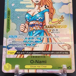 One Piece TCG O-Nami Nami OP06-101 25-26 Championship Promo Stamped 2025 Gold NM - Image 4