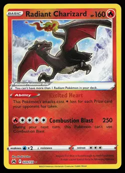 Radiant Charizard 020/159 Holo Crown Zenith Pokemon Card - Image 1