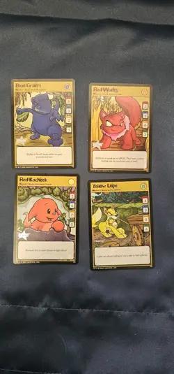 Neopets Promo Card Lot (4) – Red Wocky, Red Kacheek, Blue Grarrl, Yellow Lupe – - Image 2