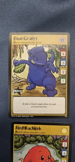 Neopets Promo Card Lot (4) – Red Wocky, Red Kacheek, Blue Grarrl, Yellow Lupe – - Image 3
