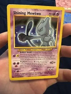 Pokemon Neo Destiny Unlimited Shining Mewtwo Card 109/105 Damaged Condition - Image 1