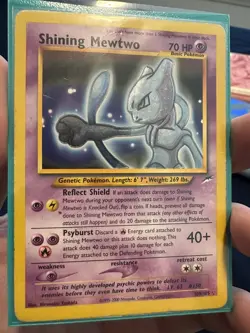 Pokemon Neo Destiny Unlimited Shining Mewtwo Card 109/105 Damaged Condition - Image 2