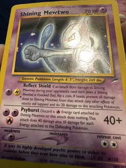Pokemon Neo Destiny Unlimited Shining Mewtwo Card 109/105 Damaged Condition - Image 4