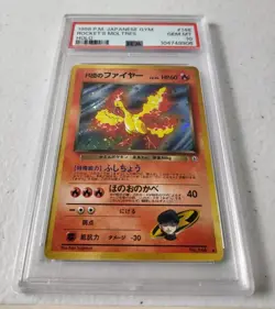 Rocket's Moltres No.146 - Japanese Gym *PSA 10 - GEM MINT* Holo Pokemon Card - Image 2