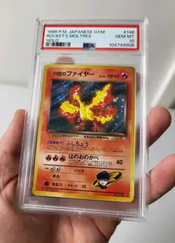 Rocket's Moltres No.146 - Japanese Gym *PSA 10 - GEM MINT* Holo Pokemon Card - Image 4