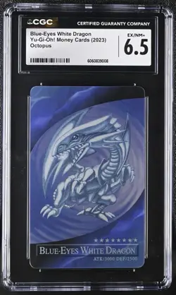 CGC 6.5 Yu Gi Oh Blue Eyes White Dragon Hong Kong Limited Octopus Card IC Card - Image 1