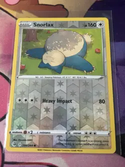 REVERSE HOLO Snorlax 206/264 NM / M Fusion Strike Pokemon Card - Image 1