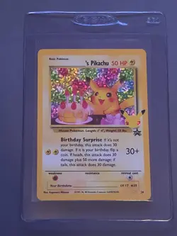 Pokemon TCG Birthday Pikachu Holo Card #24 Ultra Rare 25th Celebrations Edition - Image 2