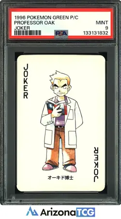 Pokemon 1996 Professor Oak Joker Pokemon Green Playing Cards Japanese PSA 9 - Image 1