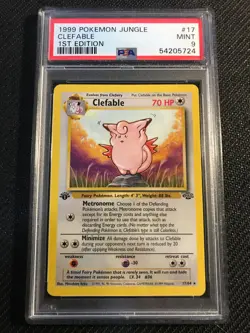 PSA 9 MINT Clefable 17 Jungle 1st Edition Pokemon Card - Image 1