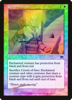 Crown of Awe FOIL Onslaught HEAVILY PLD White Common MAGIC MTG CARD ABUGames - Image 1