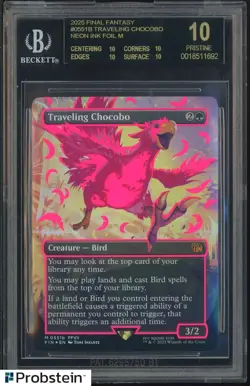 2025 MTG Final Fantasy Neon Ink Foil #0551B Traveling Chocobo BGS 10 BLACK LABEL - Image 1