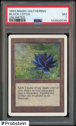 1993 Magic The Gathering Unlimited Black Lotus PSA 7 NM - Image 1