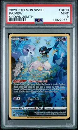 Mew GG10/GG70 Pokemon TCG Holo Full Art 2023 Crown Zenith PSA 9 - Image 1