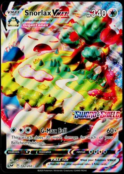 Snorlax VMAX 142/202 Jumbo Holo Rare VMAX Sword & Shield Pokemon Near Mint - Image 1