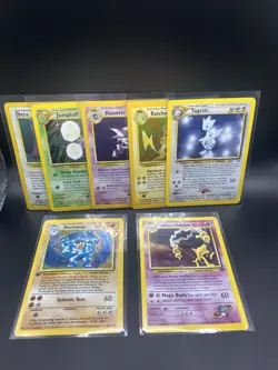 Vintage Pokemon Rare Holo 7 Card Lot WOTC Era Lot MP/HP - Image 1