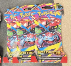 2025 Pokemon Mega Evolution Sleeved Booster Pack Sealed Pokemon Packs Lot X17 - Image 2