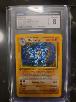 Pokemon TCG Machamp Holo Rare 1st Edition Base Set 8/102 - Image 1