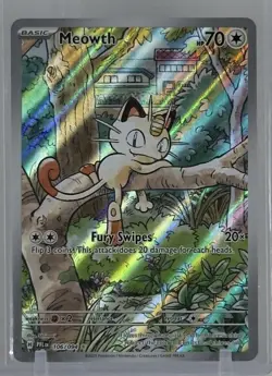 Meowth 2025 Pokemon TCG #106/094 Phantasmal Flames 🔥 Illustration Rare Holo - Image 1