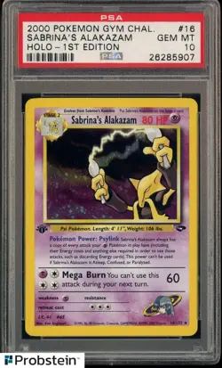 2000 Pokemon Gym Challenge 1st Edition #16 Sabrina's Alakazam PSA 10 GEM MINT - Image 1