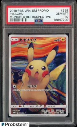 2018 Pokemon Japanese SM Promo Munch A Retrospective #288 Pikachu PSA 10 - Image 1