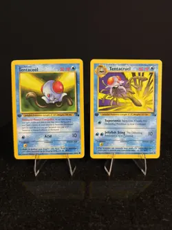 First Edition Tentacool And Tentacruel Fossil Vintage Pokemon Cards - Image 1