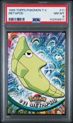 1999 Pokemon Topps - TV METAPOD #11 - PSA 8, Near Mint/Mint: Fresh Grade! - Image 3
