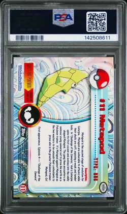 1999 Pokemon Topps - TV METAPOD #11 - PSA 8, Near Mint/Mint: Fresh Grade! - Image 4