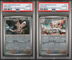 PSA 10 SEQUENTIAL MINCCINO 075 CINCCINO 076 MASTER BALL BLACK BOLT POKEMON 😍 - Image 1