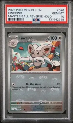 PSA 10 SEQUENTIAL MINCCINO 075 CINCCINO 076 MASTER BALL BLACK BOLT POKEMON 😍 - Image 4