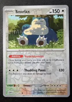 Pokemon TCG - Snorlax Uncommon SV: Scarlet & Violet 151 143/165 NM REVERSE - Image 1