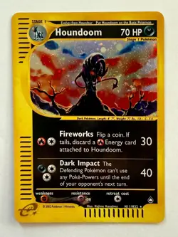 Pokemon TCG Houndoom Aquapolis Holo Rare 2002 H11/H32 - Image 1