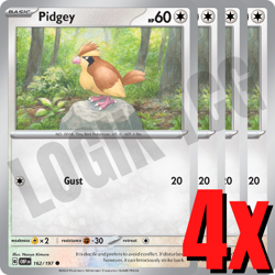 4x Pidgey 162/197 x4- Obsidian Flames - Pokemon TCG - Playset - Image 1